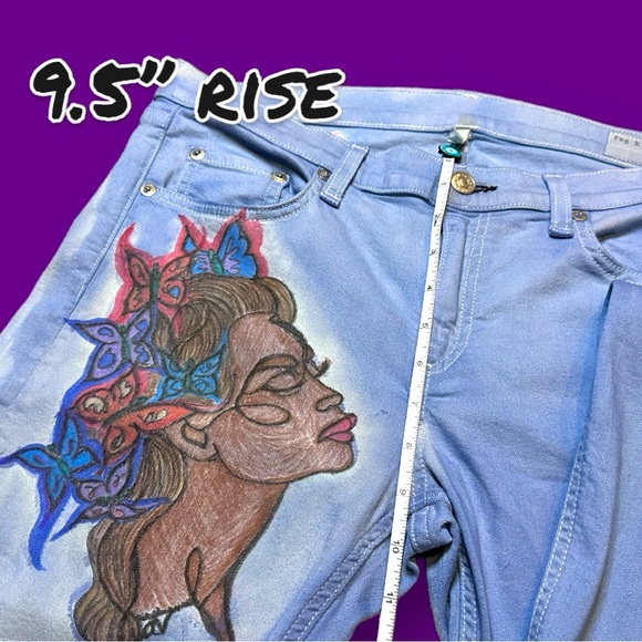 🎉HP🎉 NWOT Originally White now Hand Drawn “Two Face” Design. Size 30 - Picture 10 of 11